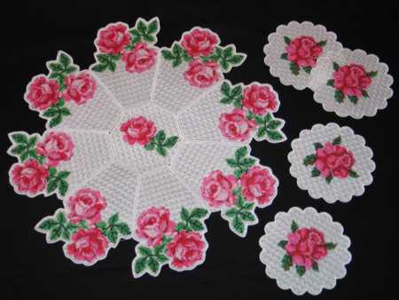 Assembling the Rose Tapestry Bowl and Doily Set image 5