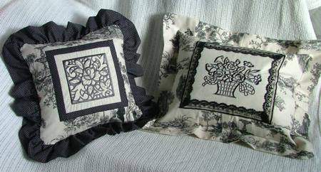 Toile Pillows with Embroidery image 1