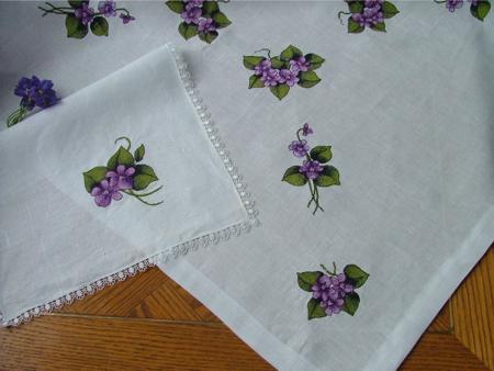Violet Table Topper and Napkin/Doily image 6