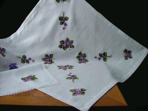 Violet Table Topper and Napkin/Doily image 1
