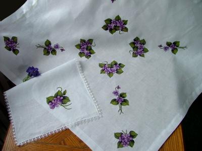 Violet Table Topper and Napkin/Doily image 7