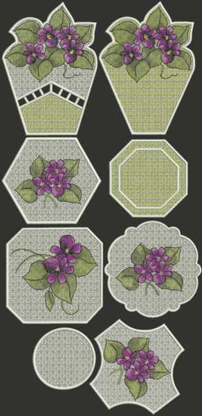 The Violets Bowl and Doily Set image 1