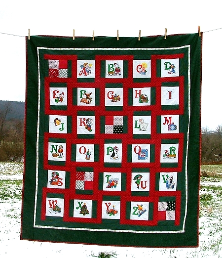 Christmas ABC Quilt with Machine Embroidery image 7