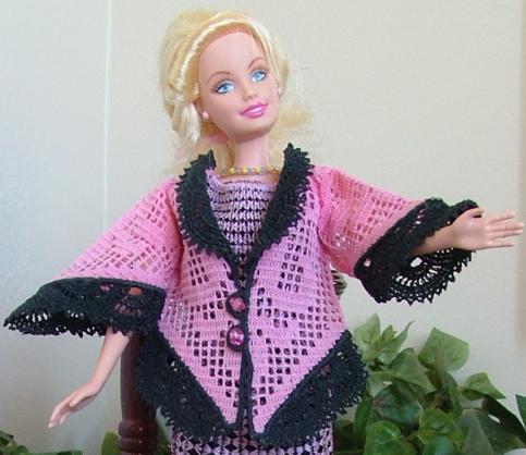 FSL Crochet Lace-Trimmed Jacket for 12" Doll image 8