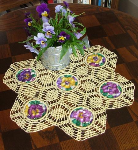 FSL Crochet Pineapple Applique Set image 1