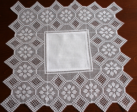 Doily with Geometric Crochet Border Lace image 1
