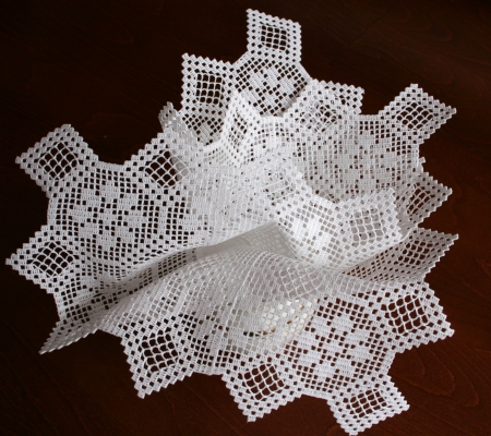 Doily with Geometric Crochet Border Lace image 7