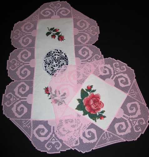 Roses Table Runner and Doily image 1