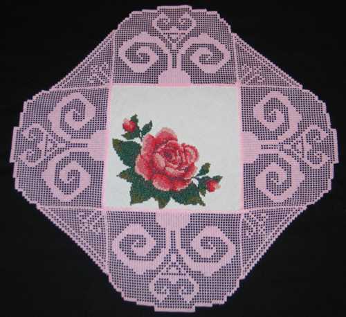 Roses Table Runner and Doily image 5