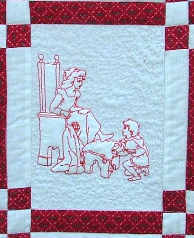 Fairy Tales Redwork Quilt image 23