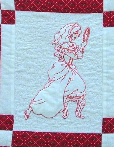 Fairy Tales Redwork Quilt image 24