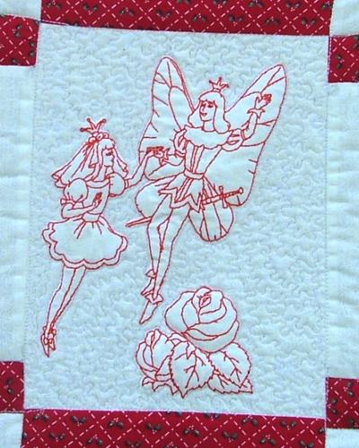 Fairy Tales Redwork Quilt image 16