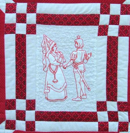 Fairy Tales Redwork Quilt image 17