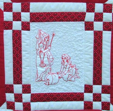 Fairy Tales Redwork Quilt image 18