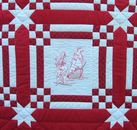 Fairy Tales Redwork Quilt image 19