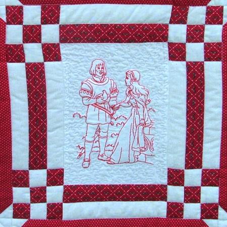 Fairy Tales Redwork Quilt image 21