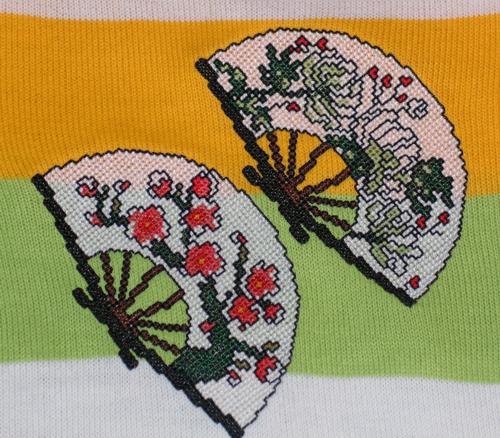 Sweater with Oriental Fans Machine Embroidery image 4