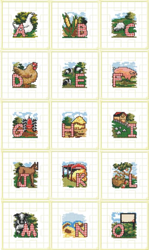 Farm Alphabet Quilt Blocks image 1