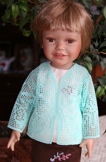 FSL Crochet Butterfly Cardigan for 18" Dolls image 2