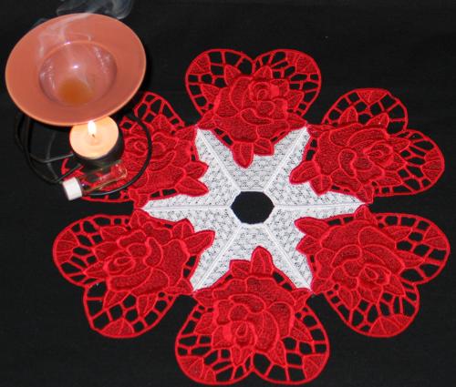 Valentine Rose Bowl and Doily Set image 6