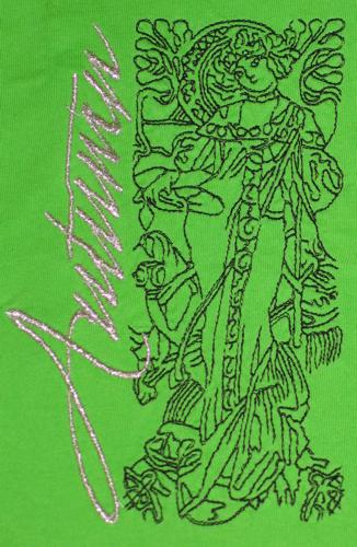 T-shirt with Seasons by A. Mucha Machine Embroidery image 2