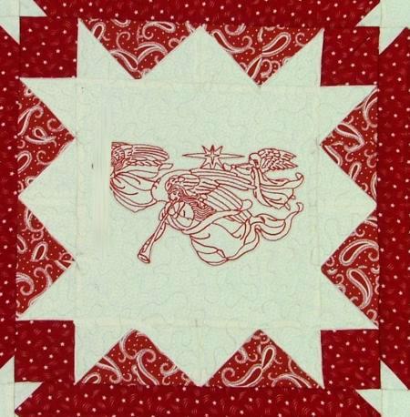 Nativity Redwork Quilt image 17