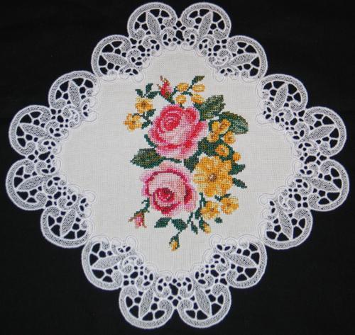 Rose Doily with FSL Edge Lace - Advanced Embroidery Designs