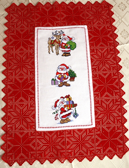 Santa Doily with Crochet Lace image 1