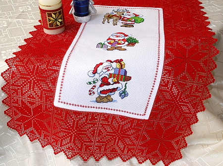 Santa Doily with Crochet Lace image 4