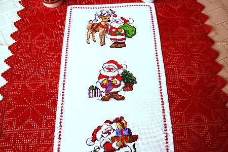 Santa Doily with Crochet Lace image 5