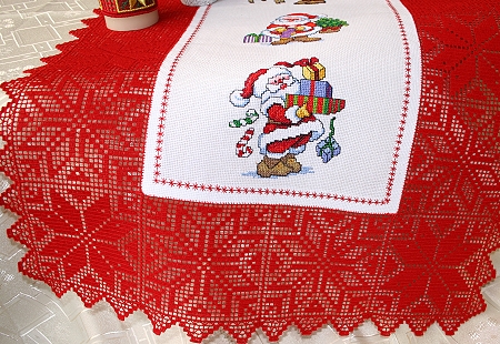 Santa Doily with Crochet Lace image 6