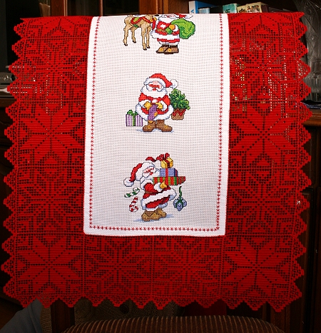 Santa Doily with Crochet Lace image 8