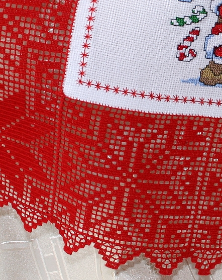 Santa Doily with Crochet Lace image 10