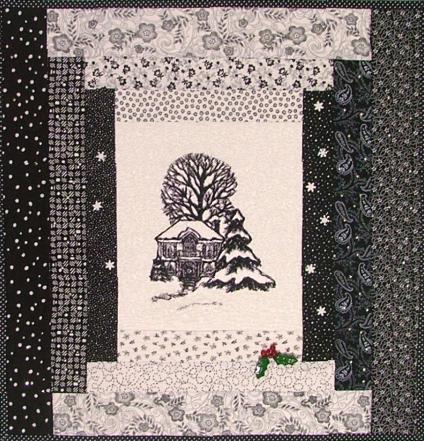 A Small Winter Cottage Wall Quilt image 7