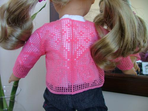 FSL Crochet Butterfly Cardigan for 18" Dolls image 4