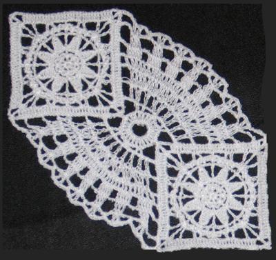 Doilies with Squares-and-Ruffles FSL Crochet Motif image 1