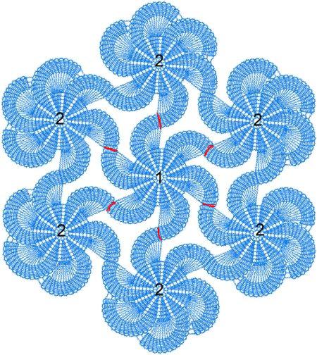 FSL Crochet Spiral Doily Set image 3