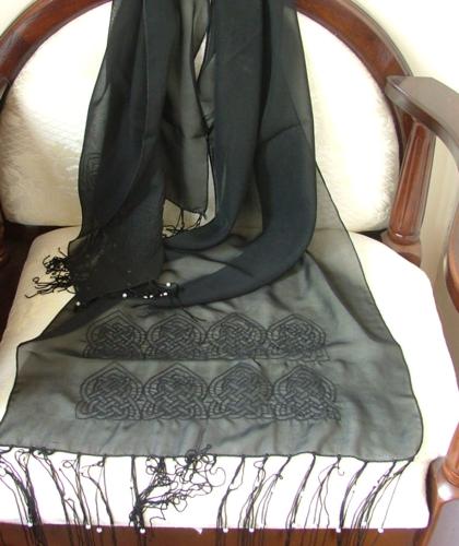 Silk Dressing Scarves Embellished with Embroidery image 1