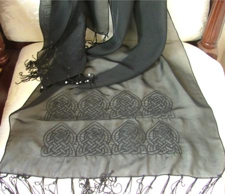 Silk Dressing Scarves Embellished with Embroidery image 4