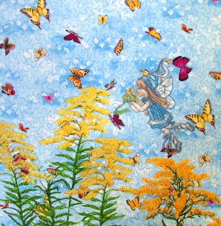 Goldenrod Fairy Quilt with Machine Embroidery image 2