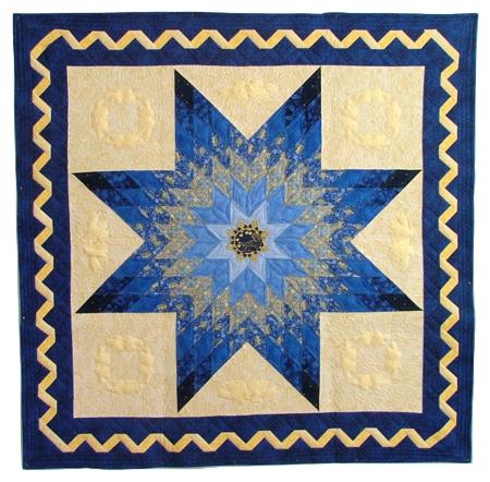 Bethlehem Star Wall Quilt with machine Embroidery image 1