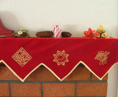 Christmas Mantle Scarf with Embroidery image 6