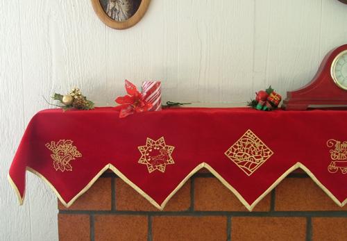 Christmas Mantle Scarf with Embroidery image 4