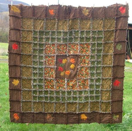 Autumn Leaves Frayed-Edge Quilt image 1