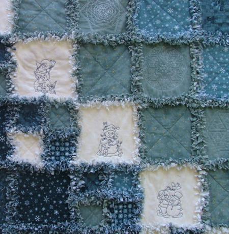 Winter-Themed Frayed-Edge Flannel Quilt image 4