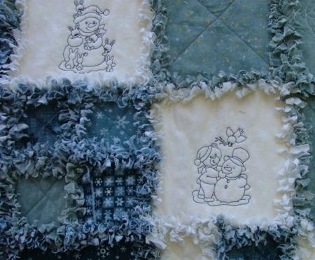 Winter-Themed Frayed-Edge Flannel Quilt image 5