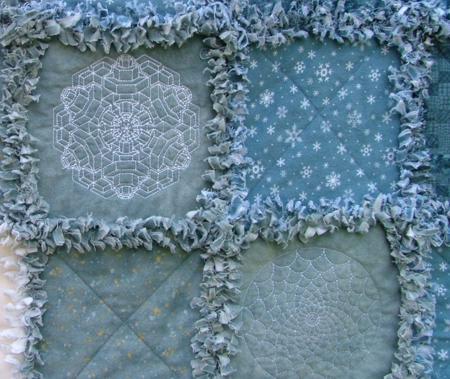 Winter-Themed Frayed-Edge Flannel Quilt image 7