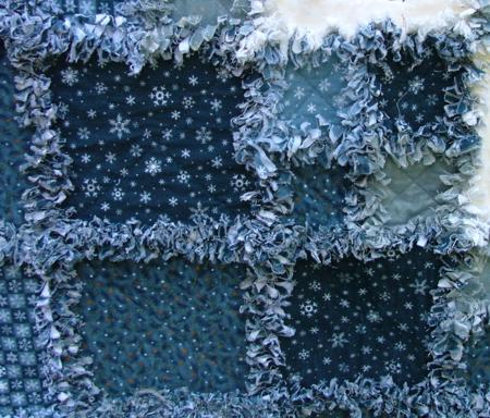 Winter-Themed Frayed-Edge Flannel Quilt image 8