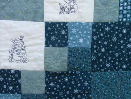 Winter-Themed Frayed-Edge Flannel Quilt image 9