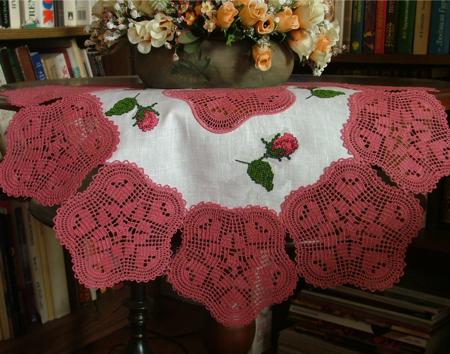 FSL Crochet Rose Doily Set image 14